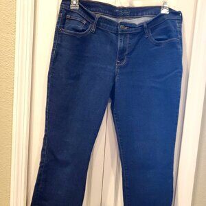 OLD NAVY Capri Blue Jeans Womens 12 Stretch Dark Wash